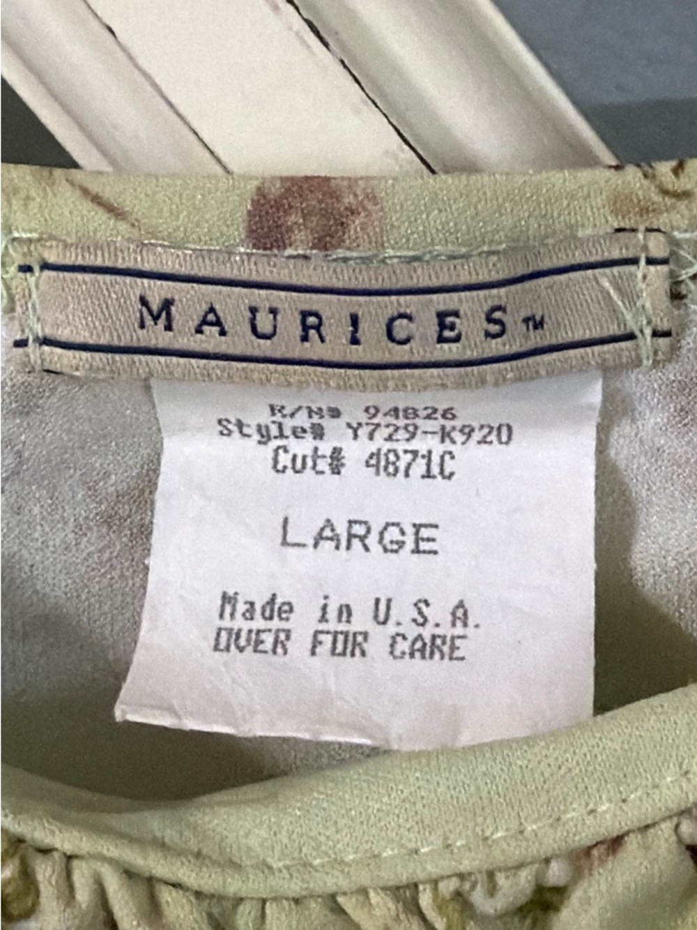 Maurices Light Green Floral Mini Dress with Brown Trim - Picture 3 of 3